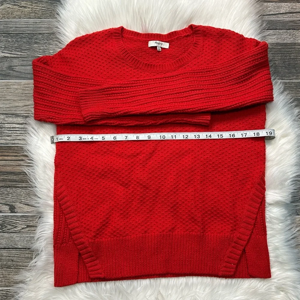 Madewell Red Texturemix Pullover Sweater
